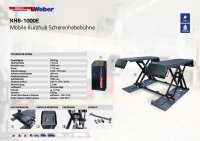 Mobile Kurzhub Scherenhebebühne Weber Profi Serie KHB-1000E inkl. Werkstattwagen 154-teilig