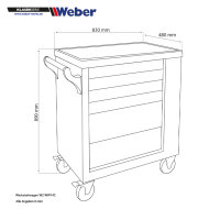 Mobile Kurzhub Scherenhebebühne Weber Profi Serie KHB-1000E inkl. Werkstattwagen 154-teilig
