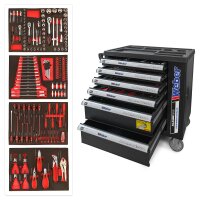 Mobile Kurzhub Scherenhebebühne Weber Profi Serie KHB-1000E inkl. Werkstattwagen 154-teilig